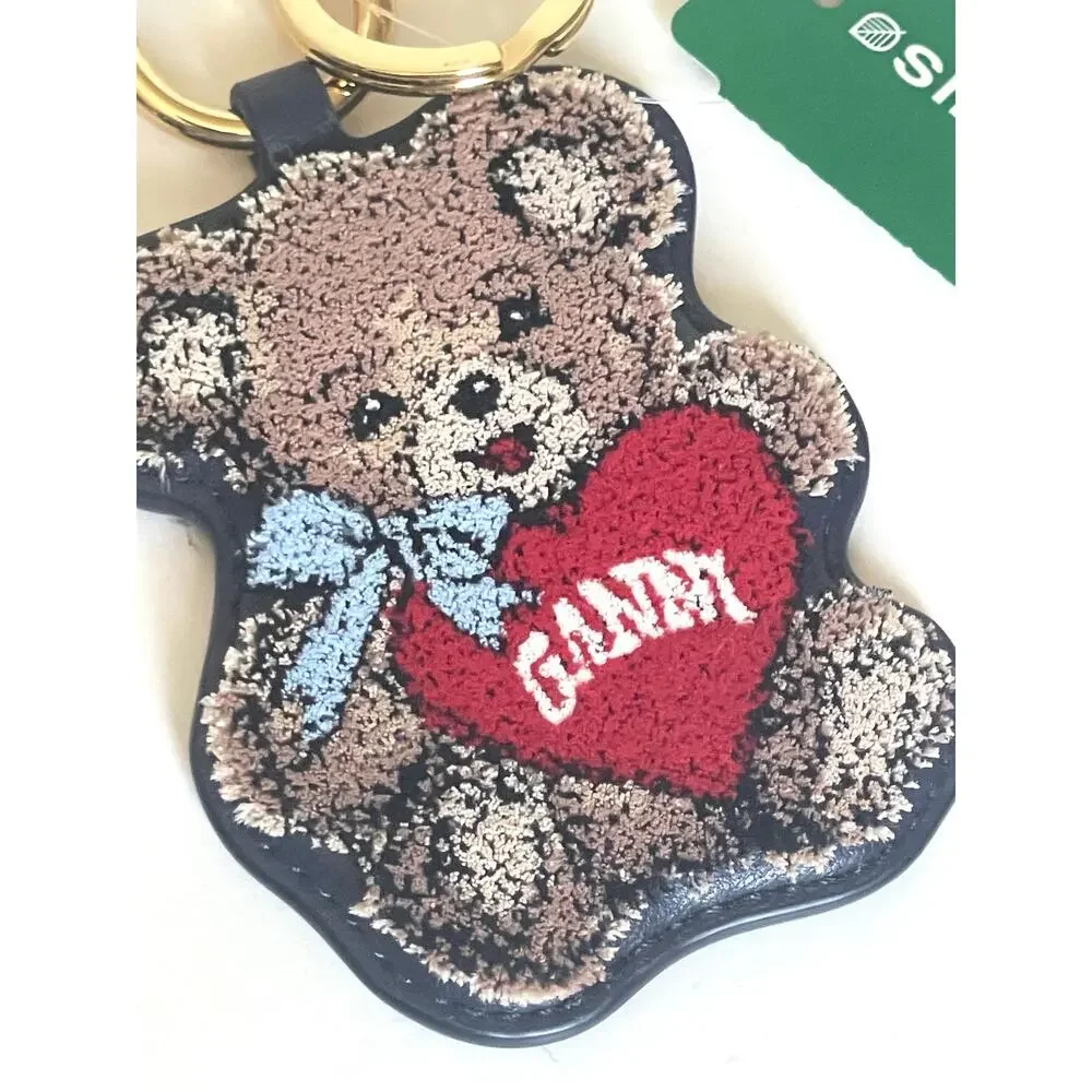 GANNI Joy Bear Keychain Black Brown Teddy Bag Charm